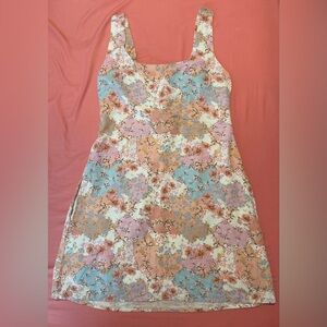 Japna Floral Midi Dress - Blue, Pink, Cream